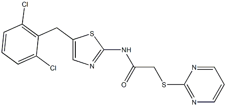 N-[5-(2,6-dichlorobenzyl)-1,3-thiazol-2-yl]-2-(pyrimidin-2-ylsulfanyl)acetamide CAS#: 842970-93-8