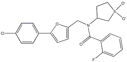 N-{[5-(4-chlorophenyl)-2-furyl]methyl}-N-(1,1-dioxidotetrahydro-3-thienyl)-2-fluorobenzamide CAS#: 879771-80-9