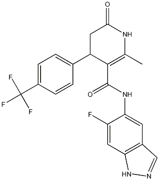 N-(6-Fluoro-1H-indazol-5-yl)-2-methyl-6-oxo-4-[4-(trifluoromethyl)phenyl]-1,4,5,6-tetrahydro-3-pyridinecarboxamide CAS#: 864082-47-3