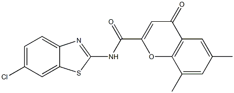 N-(6-chloro-1,3-benzothiazol-2-yl)-6,8-dimethyl-4-oxo-4H-chromene-2-carboxamide CAS#: 873681-92-6