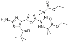 N,N'-[[5-[2-Amino-5-(2,2-dimethyl-1-oxopropyl)-4-thiazolyl]-2-furanyl]phosphinylidene]bis[2-methylalanine] diethyl ester CAS#: 882757-24-6