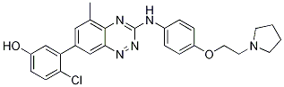 Phenol, 4-chloro-3-[5-Methyl-3-[[4-[2-(1-pyrrolidinyl)ethoxy]phenyl]aMino]-1,2,4-benzotriazin-7-yl]- CAS#: 867334-05-2
