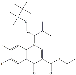 (S)-ethyl 1-(1-((tert-butyldimethylsilyl)oxy)-3-methylbutan-2-yl)-7-fluoro-6-iodo-4-oxo-1,4-dihydroquinoline-3-carboxylate CAS#: 870294-02-3