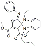 (Z)-DIMETHYL 1-BUTYL-3-ETHYL-2'-(PHENYLIMINO)-1,3-DIHYDRO-2'H-SPIRO[BENZO[D]IMIDAZOLE-2,3'-THIOPHENE]-4',5'-DICARBOXYLATE CAS#: 885722-17-8