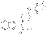 benzofuran-2-yl-(4-tert-butoxycarbonylamino-piperidin-1-yl)-acetic acid CAS#: 885275-46-7