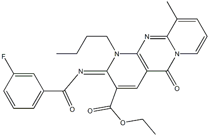 ethyl 1-butyl-2-[(3-fluorobenzoyl)imino]-10-methyl-5-oxo-1,5-dihydro-2H-dipyrido[1,2-a:2,3-d]pyrimidine-3-carboxylate CAS#: 844835-43-4