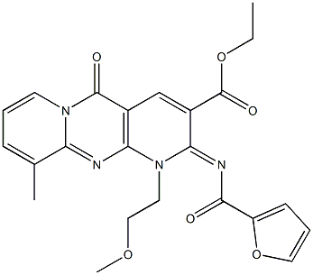 ethyl 2-(2-furoylimino)-1-(2-methoxyethyl)-10-methyl-5-oxo-1,5-dihydro-2H-dipyrido[1,2-a:2,3-d]pyrimidine-3-carboxylate CAS#: 848733-42-6