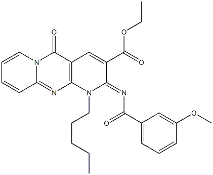ethyl 2-[(3-methoxybenzoyl)imino]-5-oxo-1-pentyl-1,5-dihydro-2H-dipyrido[1,2-a:2,3-d]pyrimidine-3-carboxylate CAS#: 872118-04-2