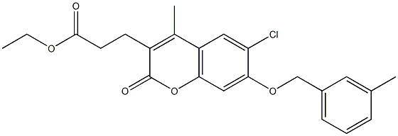 ethyl 3-[6-chloro-4-methyl-7-[(3-methylphenyl)methoxy]-2-oxochromen-3-yl]propanoate CAS#: 843615-72-5