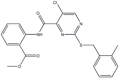methyl 2-[({5-chloro-2-[(2-methylbenzyl)sulfanyl]pyrimidin-4-yl}carbonyl)amino]benzoate CAS#: 874208-52-3