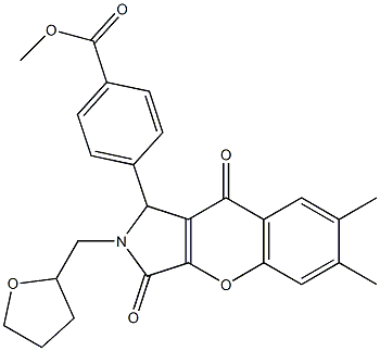 methyl 4-[6,7-dimethyl-3,9-dioxo-2-(tetrahydrofuran-2-ylmethyl)-1,2,3,9-tetrahydrochromeno[2,3-c]pyrrol-1-yl]benzoate CAS#: 846581-71-3