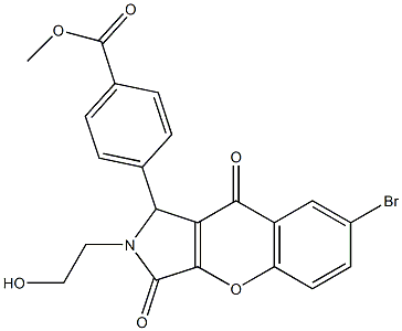 methyl 4-[7-bromo-2-(2-hydroxyethyl)-3,9-dioxo-1,2,3,9-tetrahydrochromeno[2,3-c]pyrrol-1-yl]benzoate CAS#: 862246-38-6