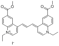 1-ETHYL-4-((E)-3-[1-ETHYL-6-(METHOXYCARBONYL)-4(1H)-QUINOLINYLIDENE]-1-PROPENYL)-6-(METHOXYCARBONYL)QUINOLINIUM IODIDE CAS#: 91776-84-0