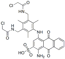 1-amino-4-[[3,5-bis[[(chloroacetyl)amino]methyl]-2,4,6-trimethylphenyl]amino]-9,10-dihydro-9,10-dioxoanthracene-2-sulphonic acid CAS#: 94159-06-5