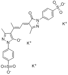 1,1'-BIS(4-SULFOPHENYL)-5,5'-DIHYDROXY-3,3',A-TRIMETHYLPYRAZOLO-4,4'-TRIMETHINE OXONOLE TRIPOTASSIUM SALT CAS#: 92050-35-6
