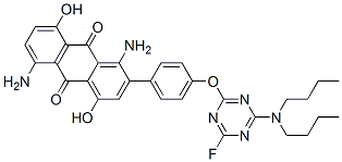 1,5-diamino-2-[4-[[4-(dibutylamino)-6-fluoro-1,3,5-triazin-2-yl]oxy]phenyl]-4,8-dihydroxyanthraquinone CAS#: 94160-37-9
