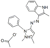1,5-dimethyl-3-[(2-methyl-1H-indol-3-yl)azo]-2-phenyl-1H-pyrazolium acetate CAS#: 94135-76-9