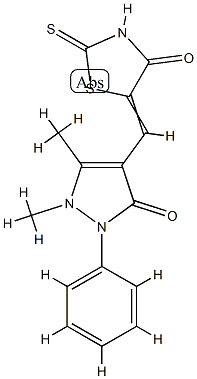1,5-dimethyl-4-[(4-oxo-2-sulfanylidene-thiazolidin-5-ylidene)methyl]-2-phenyl-pyrazol-3-one CAS#: 92555-01-6