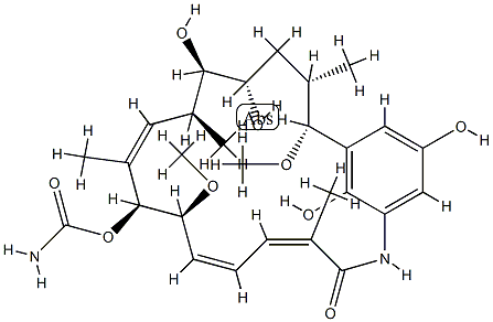 (15R)-18,21-Didehydro-17-demethoxy-12-O-demethyl-18,21-dideoxo-18,21-dihydroxy-15-methoxygeldanamycin CAS#: 91700-89-9