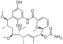 (15R)-18,21-Didehydro-17-demethoxy-18,21-dideoxo-18,21-dihydroxy-15-methoxy-11-O-methylgeldanamycin CAS#: 91700-93-5