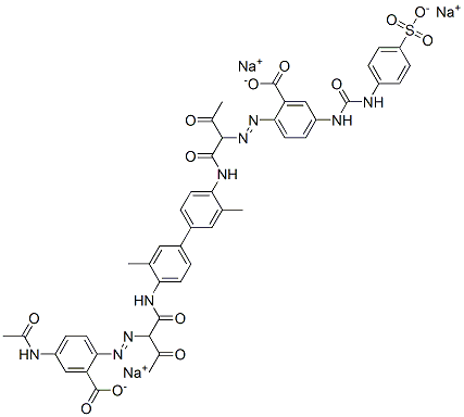 2-[[1-[[[4'-[2-[(4-acetamido-2-carboxyphenyl)azo]acetoacetamido]-3,3'-dimethyl[1,1'-biphenyl]-4-yl]amino]carbonyl]-2-oxopropyl]azo]-5-[[(4-sulphoanilino)carbonyl]amino]benzoic acid, sodium salt CAS#: 97337-85-4