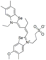 2-[2-[(3-ethyl-5,6-dimethyl-3H-benzoselenazol-2-ylidene)methyl]but-1-enyl]-6-methoxy-5-methyl-3-(3-sulphonatopropyl)benzoselenazolium CAS#: 93857-70-6