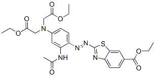 2-[2-Acetylamino-4-[bis(ethoxycarbonylmethyl)amino]phenylazo]benzothiazole-6-carboxylic acid ethyl ester CAS#: 92408-45-2