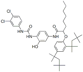 2-[2,4-Bis(1,1,3,3-tetramethylbutyl)phenoxy]-N-[4-[3-(3,4-dichlorophenyl)ureido]-3-hydroxyphenyl]octanamide CAS#: 97564-12-0