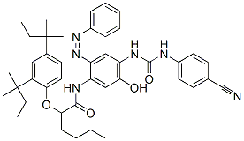 2-[2,4-bis(1,1-dimethylpropyl)phenoxy]-N-[4-[[[(4-cyanophenyl)amino]carbonyl]amino]-5-hydroxy-2-(phenylazo)phenyl]hexanamide CAS#: 93783-17-6
