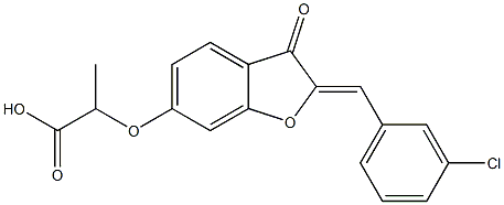 2-{[(2Z)-2-(3-chlorobenzylidene)-3-oxo-2,3-dihydro-1-benzofuran-6-yl]oxy}propanoic acid CAS#: 890632-81-2