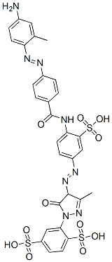 2-[4-[[4-[[4-[(4-amino-o-tolyl)azo]benzoyl]amino]-3-sulphophenyl]azo]-4,5-dihydro-3-methyl-5-oxo-1H-pyrazol-1-yl]benzene-1,4-disulphonic acid CAS#: 94200-34-7
