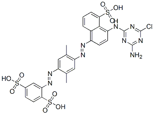 2-[[4-[[4-[(4-amino-6-chloro-1,3,5-triazin-2-yl)amino]-5-sulpho-1-naphthyl]azo]-2,5-dimethylphenyl]azo]benzene-1,4-disulphonic acid CAS#: 93892-90-1