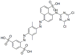 2-[[4-[[4-[(4,6-dichloro-1,3,5-triazin-2-yl)amino]-5-sulpho-1-naphthyl]azo]-2,5-dimethylphenyl]azo]benzene-1,4-disulphonic acid CAS#: 94021-17-7