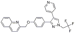 2-{4-[4-Pyridin-4-yl-1-(2,2,2-trifluoro-ethyl)-1H-pyrazol-3-yl]-phenoxymethyl}-quinoline CAS#: 898563-00-3