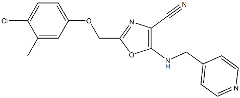 2-[(4-chloro-3-methylphenoxy)methyl]-5-[(pyridin-4-ylmethyl)amino]-1,3-oxazole-4-carbonitrile CAS#: 898477-99-1