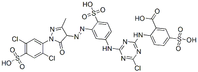 2-[[4-chloro-6-[[3-[[1-(2,5-dichloro-4-sulphophenyl)-4,5-dihydro-3-methyl-5-oxo-1H-pyrazol-4-yl]azo]-4-sulphophenyl]amino]-1,3,5-triazin-2-yl]amino]-5-sulphobenzoic acid CAS#: 93858-80-1