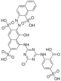 2-[[4-chloro-6-[[8-hydroxy-3,6-disulpho-7-[(1-sulpho-2-naphthyl)azo]-1-naphthyl]amino]-1,3,5-triazin-2-yl]amino]-5-sulphobenzoic acid CAS#: 93919-17-6