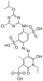 2-[[4-chloro-6-isopropoxy-1,3,5-triazin-2-yl]amino]-5-[[1-ethyl-1,6-dihydro-2-hydroxy-4-methyl-6-oxo-5-(sulphomethyl)-3-pyridyl]azo]-benzene-1,4-disulphonic acid CAS#: 93980-98-4
