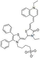 2-[[4,5-diphenyl-3-(4-sulphonatobutyl)thiazol-2(3H)-ylidene]methyl]-3-ethyl-5-[(1-ethylquinolin-4(1H)-ylidene)ethylidene]-4-oxothiazolium CAS#: 93857-86-4