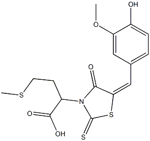2-[5-(4-hydroxy-3-methoxybenzylidene)-4-oxo-2-thioxo-1,3-thiazolidin-3-yl]-4-(methylsulfanyl)butanoic acid CAS#: 90812-42-3