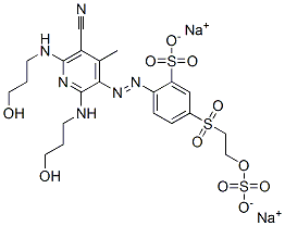 2-[[5-cyano-2,6-bis[(3-hydroxypropyl)amino]-4-methyl-3-pyridyl]azo]-5-[[2-(sulphooxy)ethyl]sulphonyl]benzenesulphonic acid, sodium salt CAS#: 94158-83-5