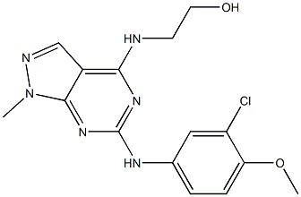 2-({6-[(3-chloro-4-methoxyphenyl)amino]-1-methyl-1H-pyrazolo[3,4-d]pyrimidin-4-yl}amino)ethanol CAS#: 897619-33-9