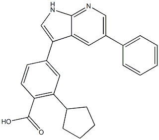 2-Cyclopentyl-4-(5-phenyl-1H-pyrrolo[2,3-b]pyridin-3-yl-benzoicacid CAS#: 890842-28-1