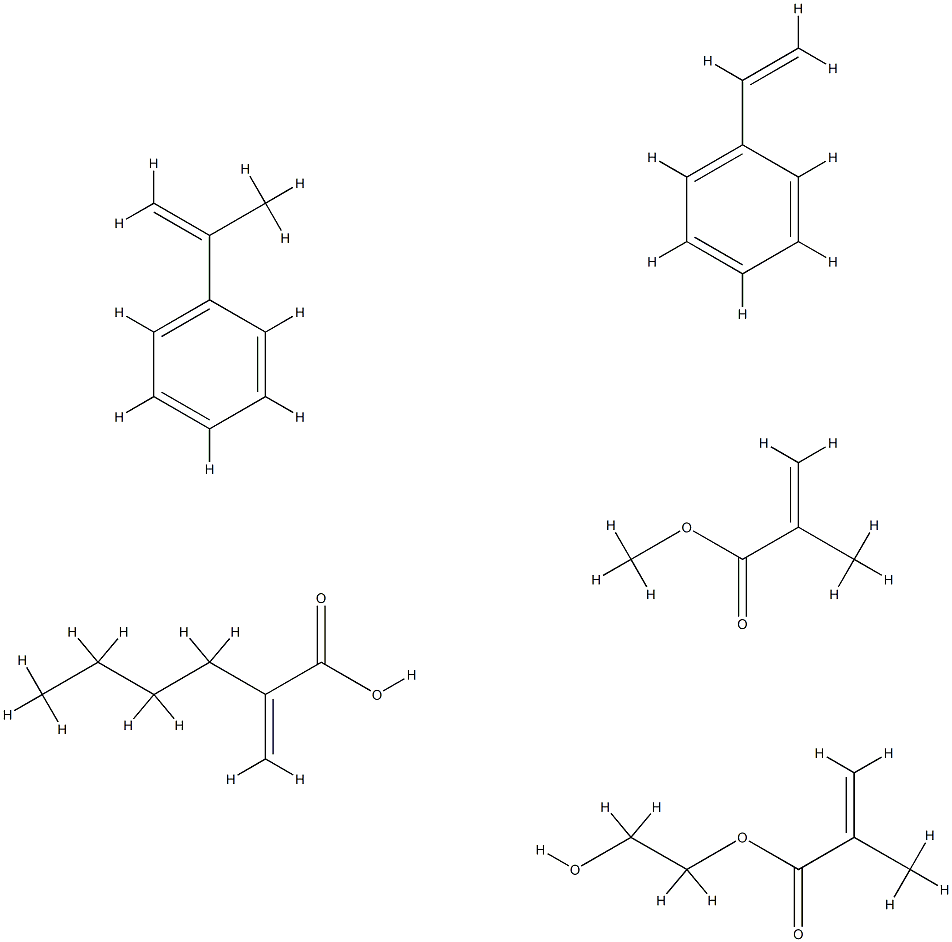 2-Propenoic acid, 2-methyl-, 2-hydroxyethyl ester, polymer with butyl 2-propenoate, ethenylbenzene, (1-methylethenyl)benzene and methyl 2-methyl-2-propenoate CAS#: 98654-22-9