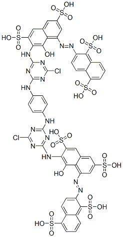 2,2'-[1,4-phenylenebis[imino(6-chloro-1,3,5-triazine-4,2-diyl)imino(8-hydroxy-3,6-disulphonaphthalene-1,7-diyl)azo]]bisnaphthalene-1,5-disulphonic acid CAS#: 93858-30-1