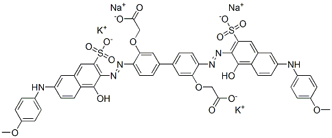 2,2'-[[4,4'-bis[[1-hydroxy-6-[(4-methoxyphenyl)amino]-3-sulpho-2-naphthyl]azo][1,1'-biphenyl]-3,3'-diyl]bis(oxy)]bisacetic acid, potassium sodium salt CAS#: 97403-88-8