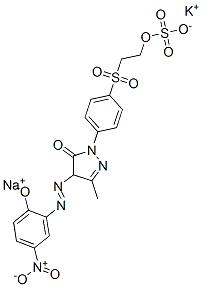2,4-dihydro-4-[(2-hydroxy-5-nitrophenyl)azo]-5-methyl-2-[4-[[2-(sulphooxy)ethyl]sulphonyl]phenyl]-3H-pyrazol-3-one, potassium sodium salt CAS#: 93904-46-2