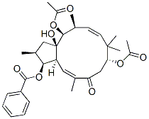 (2S,3S,3aS,4E,8R,10E,12S,13S,13aR)-8,13-Bis(acetyloxy)-3-(benzoyloxy)-1,2,3,3a,7,8,9,12,13,13a-decahydro-13a-hydroxy-2,5,9,9,12-pentamethyl-6H-cyclopentacyclododecen-6-one CAS#: 90052-86-1