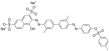 3-[[3,3'-dimethyl-4'-[[4-[[(p-tolyl)sulphonyl]oxy]phenyl]azo][1,1'-biphenyl]-4-yl]azo]-4-hydroxynaphthalene-2,7-disulphonic acid, sodium salt CAS#: 93804-33-2