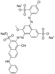 3-[[4-[(4-chloro-2-sulphophenyl)azo]-2-methoxy-6-sulpho-1-naphthyl]azo]-4-hydroxy-7-(phenylamino)naphthalene-2-sulphonic acid, sodium salt CAS#: 93964-29-5